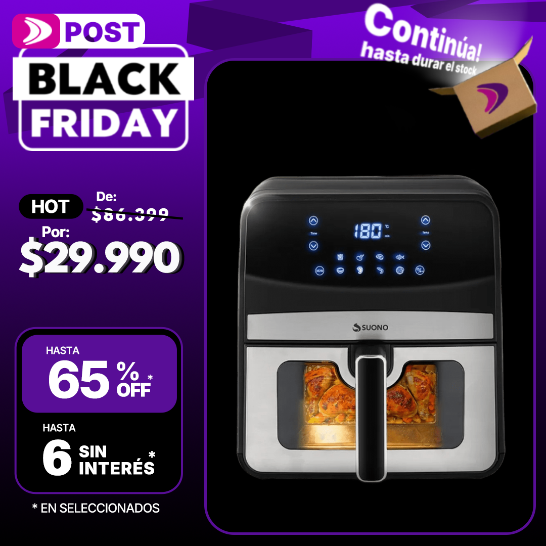 Freidora de Aire digital Suono con ventana 6,2L 1800W