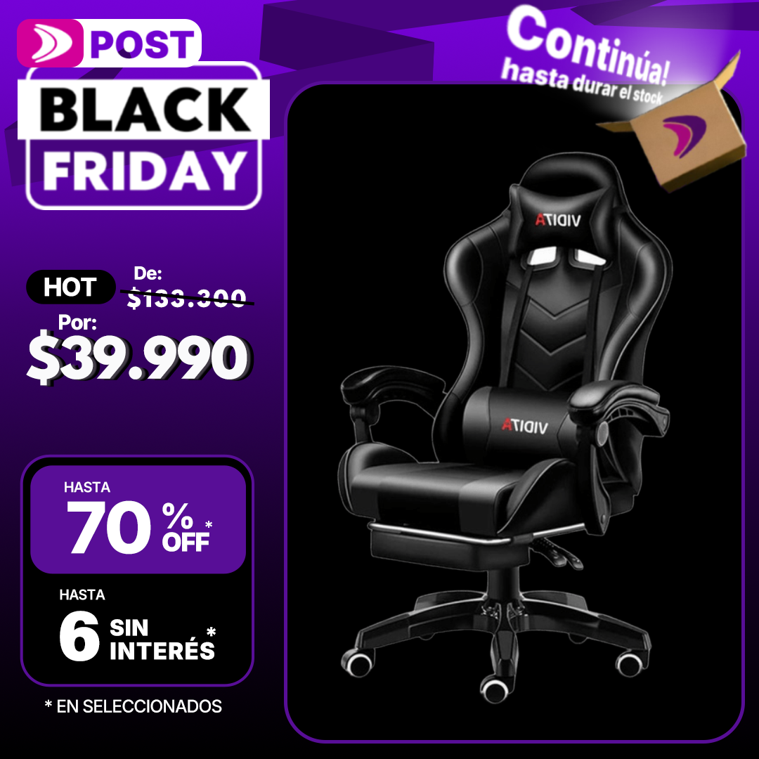 Silla Gamer Vidita Gx2000 Ergonómica Presidencial Reclinable Con Reposapiés Videojuego Pc Profesional