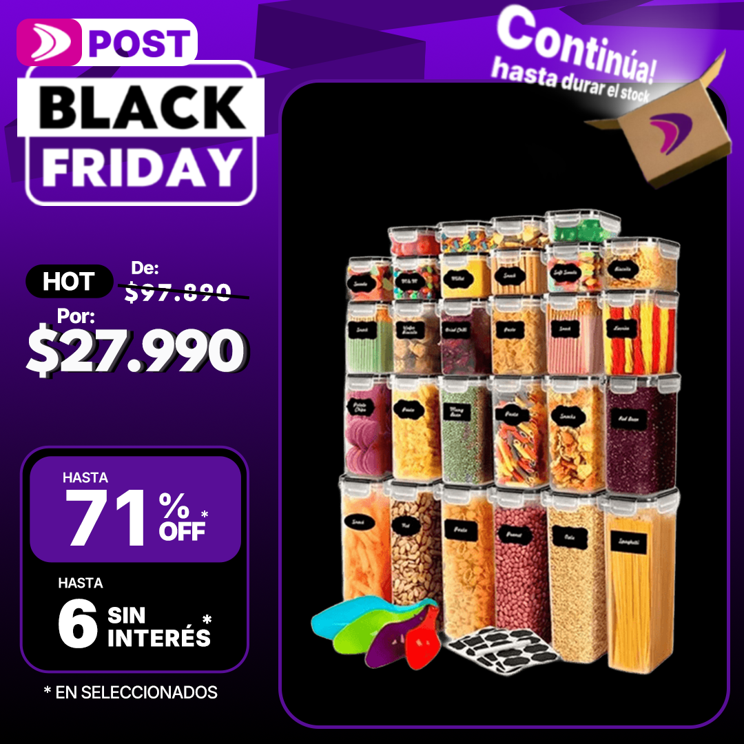 Kit x28 Contenedores Herméticos de Almacenamiento