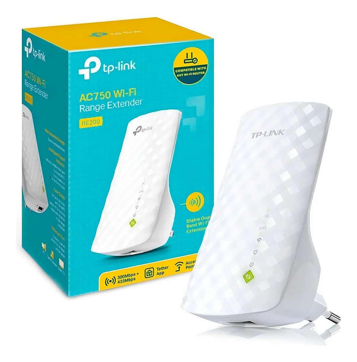 Repetidor Extensor de rango Wi-Fi 5 Doble Banda TP-Link RE200 AC750