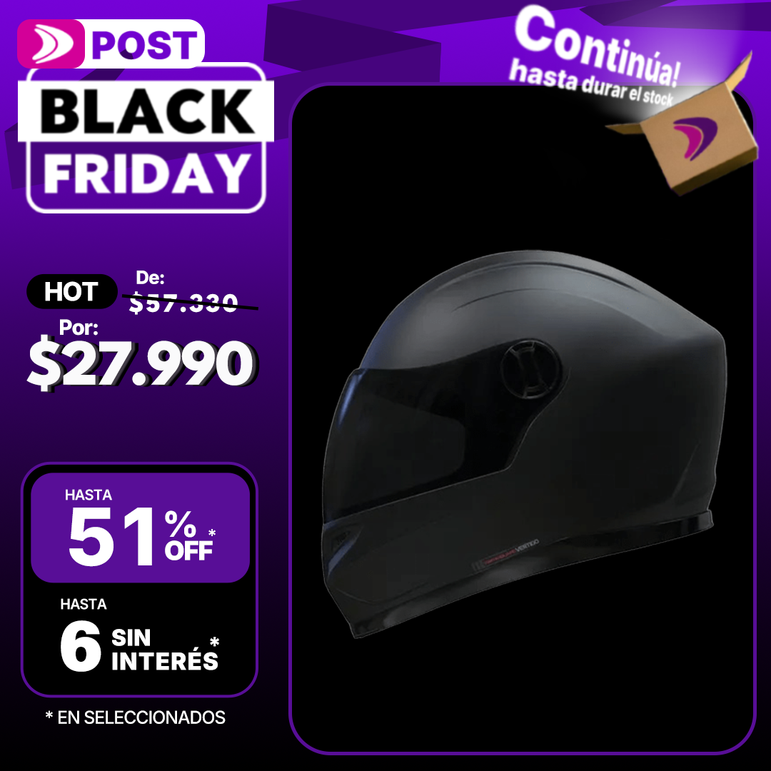 Casco para moto integral Vertigo V32 Vanguard negro mate
