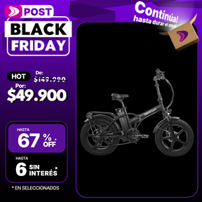 Bici Plegable TK Eléctrica 500W Aro 20 Fat Batería Litio 36V 10,4Ah