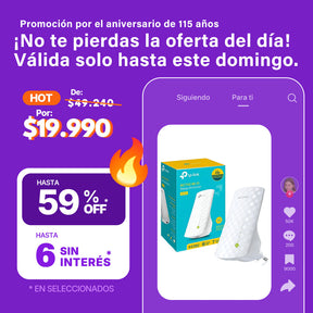 Repetidor Extensor de rango Wi-Fi 5 Doble Banda TP-Link RE200 AC750