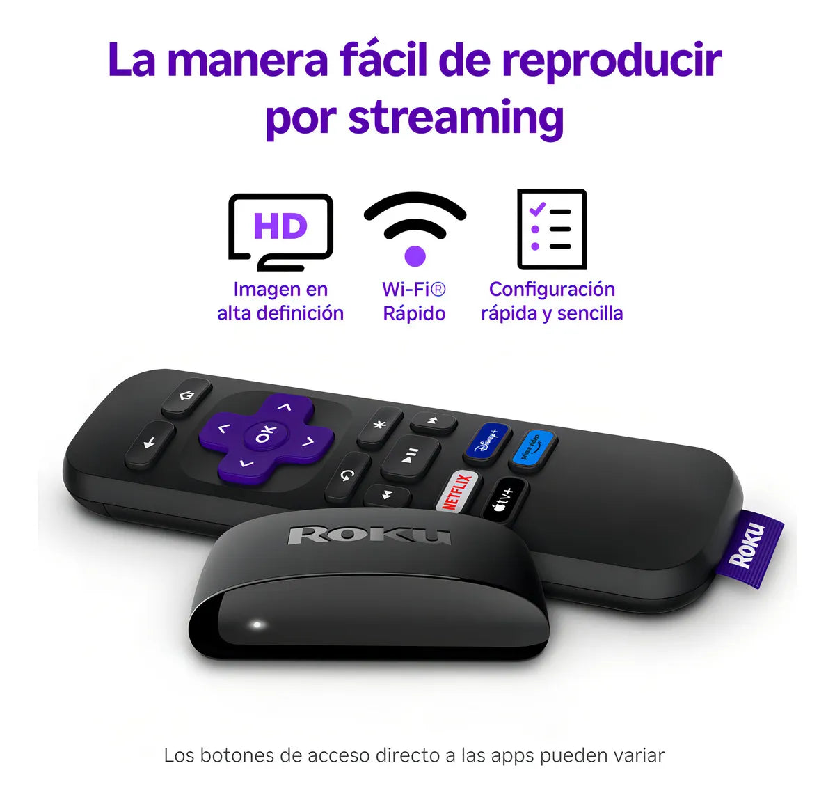 Roku Express 3960 HD dispositivo de streaming con control remoto